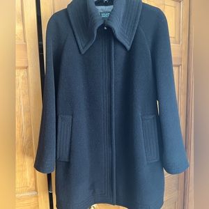 Hillary Radley Alpaca Wool Blend Car coat Women Size 10 Black